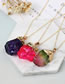Fashion Purple Stones Pendant Decorated Long Necklace