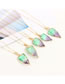 Fashion Green+purple Color Matching Design Triangle Shape Necklace