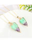 Fashion Green+purple Color Matching Design Triangle Shape Necklace