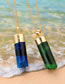 Fashion Light Blue Cylinder Shape Decorated Long Necklace