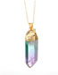 Fashion Green+purple Color Matching Design Long Necklace