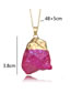 Fashion Red Square Shape Pendant Decorated Necklace