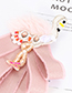Fashion Pink Flamingo Shape Decorated Bowknot Brooch