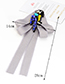 Fashion Gray Bird Shape Decorated Bowknot Brooch