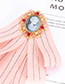 Fashion Pink Hollow Out Flowers Design Bowknot Brooch