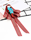 Fashion Red Beads&diamond Decorated Bowknot Brooch