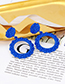 Fashion Sapphire Blue Circular Ring Design Pure Color Earrings