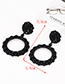 Fashion Black Circular Ring Design Pure Color Earrings