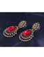 Elegant Red Full Diamond Decorated Simple Earrings