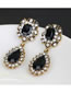 Elegant Black Full Diamond Decorated Long Earrings