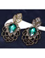 Elegant Green Flower Shape Decorated Hollow Out Earrings