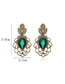 Elegant Green Flower Shape Decorated Hollow Out Earrings