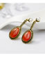 Elegant Orange Waterdrop Shape Design Long Earrings