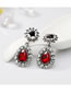Elegant Red Waterdrop Shape Design Lone Earrings