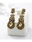 Elegant Yellow Pure Color Design Hollow Out Earrings