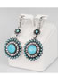 Elegant Sapphire Blue Full Diamond Design Flower Shape Earrings