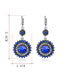 Elegant Sapphire Blue Full Diamond Design Flower Shape Earrings