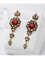 Elegant Red Flower Shape Design Long Earrings