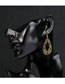 Elegant Antique Gold Hollow Out Waterdrop Shape Design Earrings