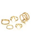 Fashion Gold Color Pure Color Design V Shape Rings(5pcs)
