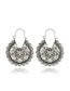Fashion Antique Silver Hollow Out Flower Decorated Long Earrings