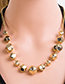 Fashion Gold Color Full Beads Decorated Pure Color Choker