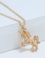 Fashion Gold Color Unicorn Shape Decorated Necklace