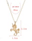 Fashion Gold Color Unicorn Shape Decorated Necklace