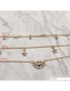 Fashion Gold Color Eye Shape Decorated Multi-layer Necklace