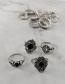 Fashion Silver Color Geometric Shape Decorated Rings Set