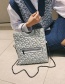Fashion Silver Color Grids Pattern Decorated Handbag