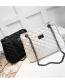 Fashion White Grids Pattern Decorated Pure Color Bag