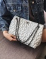 Fashion White Flower Pattern Decorated Pure Color Bag