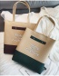 Fashion Beige+green Color-matching Decorated Bag(2pcs)