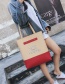 Fashion Beige+dark Red Color-matching Decorated Bag(2pcs)