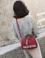 Fashion Claret Red Letter Pattern Decorated Bag