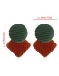Fashion Red+green Geometric Shape Decorated Earrings