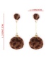 Fashion Light Brown Fuzzy Ball Decorated Earrings