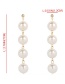 Fashion Silver Color Pearl Decorated Tassel Earrings
