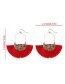 Fashion Khaki Semicircle Shape Decorated Tassel Earrings