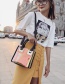 Fashion Pink Pure Color Decorated Shoulder Bag (2 Pcs)