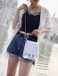 Fashion White Pure Color Decorated Handbag