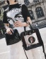 Fashion Black Bear Pattern Decorated Shoulder Bag