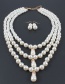 Fashion Beige Pearl Decorated Jewelry Set