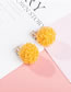 Elegant Gray Fuzzy Ball Decorated Pure Color Earrings