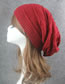 Fashion Red Stripe Pattern Decorated Pure Color Hat