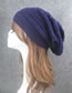 Fashion Blue Stripe Pattern Decorated Pure Color Hat