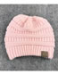 Fashion Pink+white Stripe Pattern Decorated Pure Color Hat
