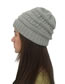 Fashion Light Gray Stripe Pattern Decorated Pure Color Hat