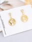 Fashion Gold Color Map Shape Design Earrings